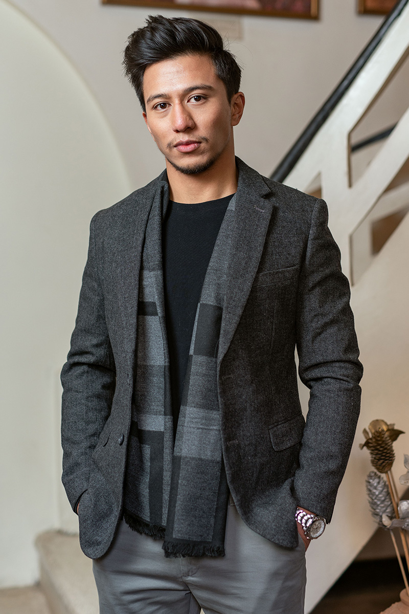 Men's Viscose/poly Blend Regular fir Coat